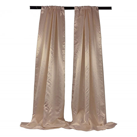 Bridal Satin Backdrop Satin Fabric - Royal Blue, 4" Rod Pocket, 58" Width x 8 Feet Height (1 Pair)