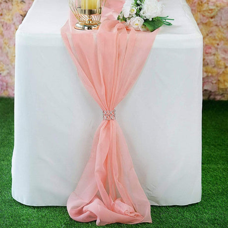 Chiffon Table Runner Polyester Fabric - Sheer, 14" Wide x 120" Long (1 Runner)