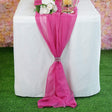 Chiffon Table Runner Polyester Fabric - Fuchsia, 18" X 180" (1 Piece)
