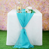 Chiffon Table Runner Polyester Fabric - Sheer, 18" Wide X 180" Long (1 Piece)