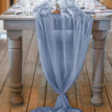 Chiffon Table Runner Polyester Fabric - Black, Sheer, 18" X 180" (1 Runner)