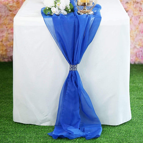 Chiffon Table Runner Polyester Fabric - Sheer Chiffon, 27" Wide, 120" Long (1 Piece)