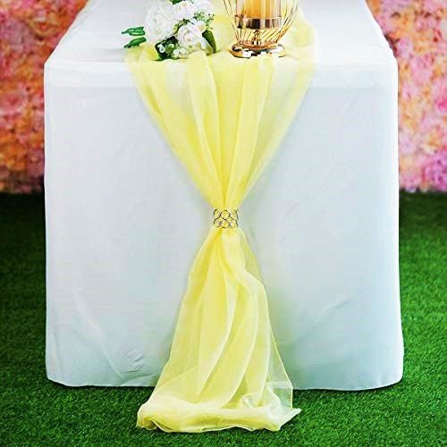Chiffon Table Runner Polyester Fabric - Sheer Chiffon, 27" Wide, 120" Long (1 Piece)