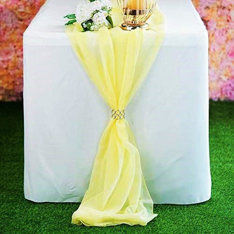 Chiffon Table Runner Polyester Fabric - Sheer Chiffon, 27" Wide, 120" Long (1 Piece)