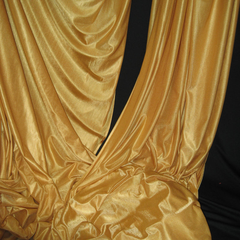 1 Yard Gold Tricot Fabric Low Stretch Polyester For Hammocks Silks Décor 108/ 120 inch Wide