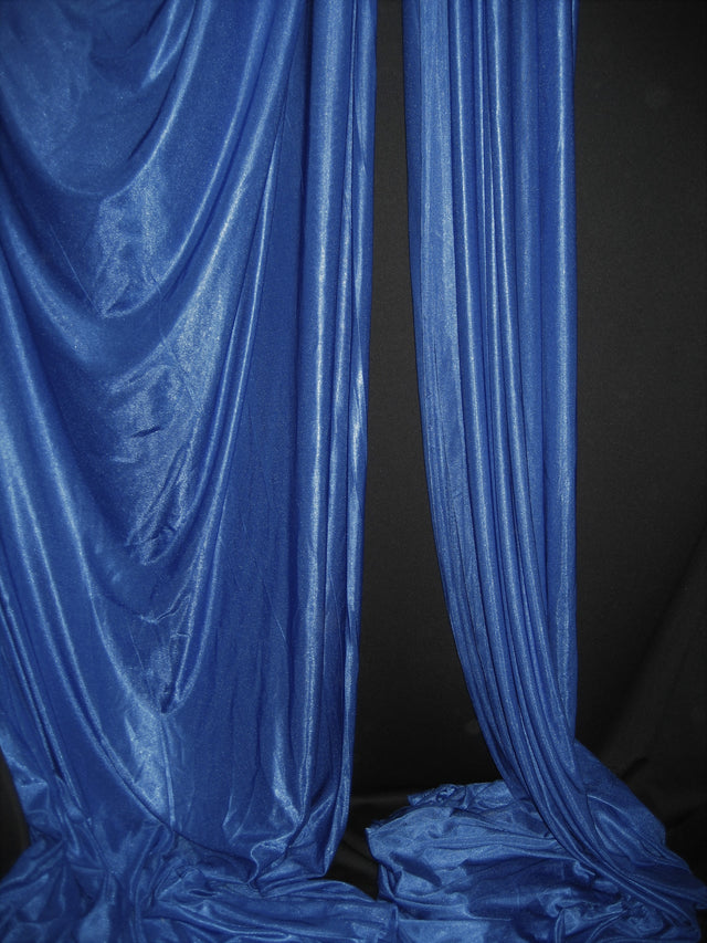 Low Stretch Royal Blue Polyester Fabric - Royal Blue, 40 Denier Tricot, 108"-120" Width (1 Yard)