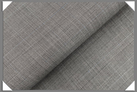 Grey/Blue Super 100S Wool Suiting Fabric - Grey/Blue Suiting, 58/60" Width (1 Yard)