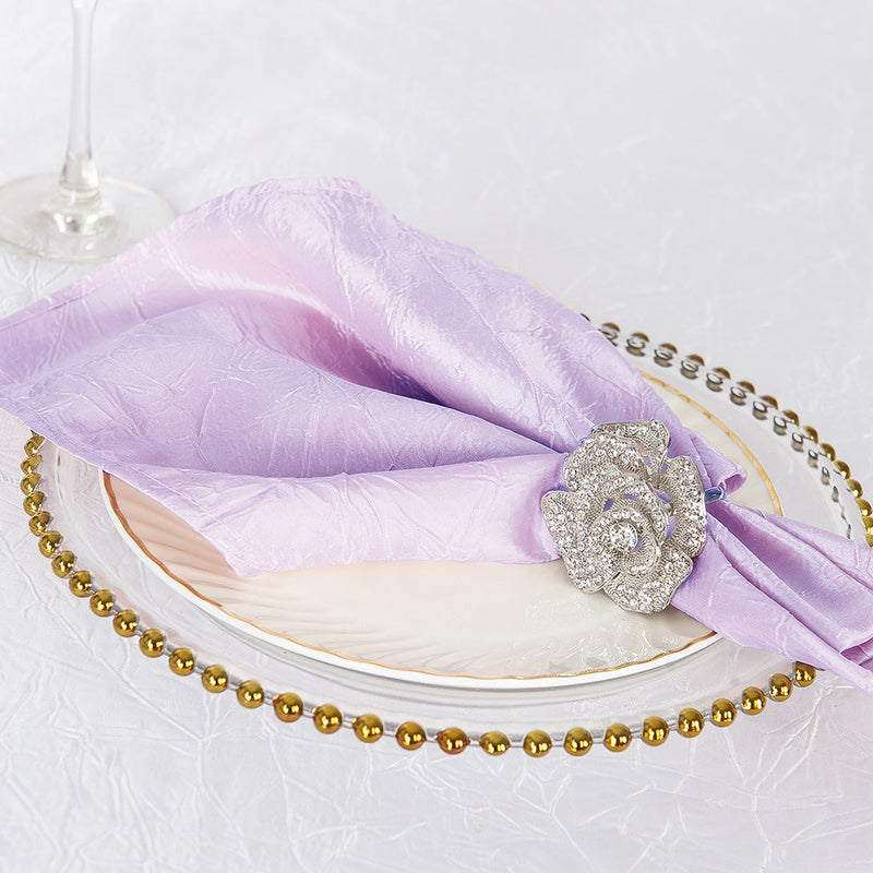 Crushed Taffeta Cloth Dinner Napkins Lavender 20x20