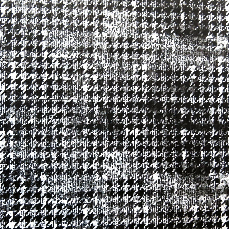 Swim Knit Nylon Spandex Newsprint Houndstooth