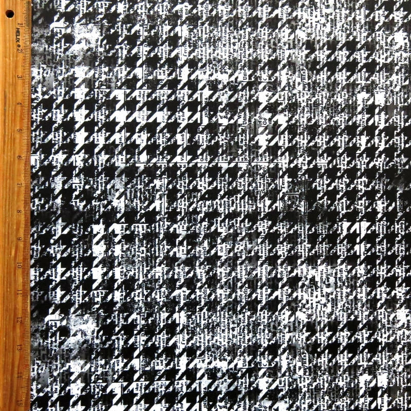 Swim Knit Nylon Spandex Newsprint Houndstooth