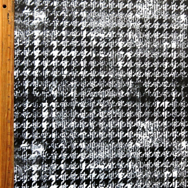 Swim Knit Nylon Spandex Newsprint Houndstooth