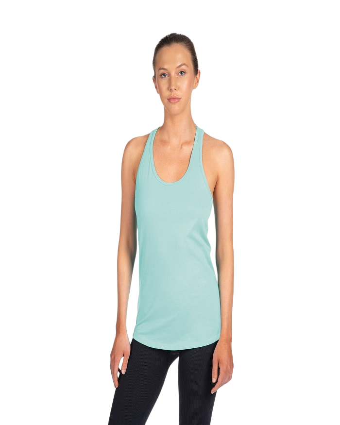 Next Level Women Racerback Tank Top Cotton Poly Jersey - Cancun, Lightweight, 30 Singles, 135 Grams, 4.0 Oz (1 Piece)