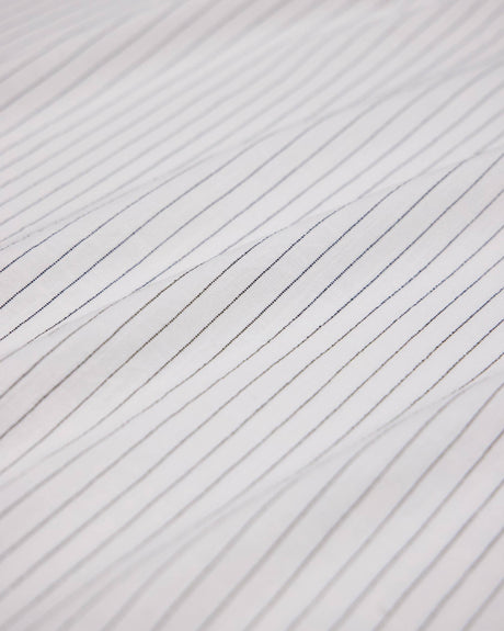 Pinstripe Linen Blend White