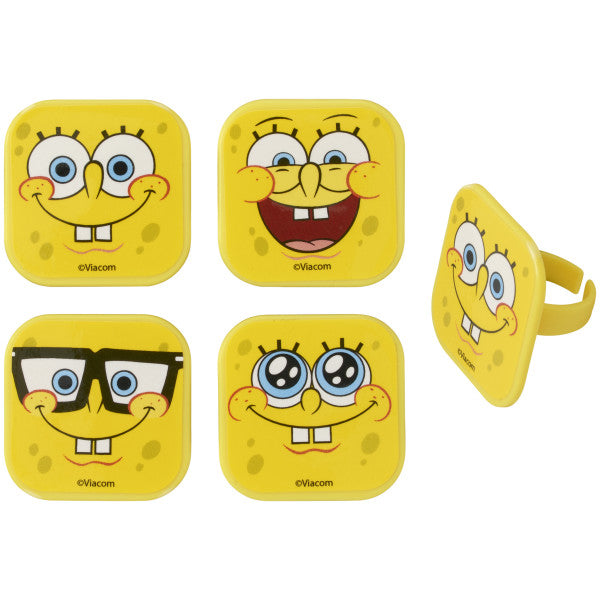 SpongeBob SquarePants Mood Faces Rings for Cupcakes and Cakes Toppers, 144 Pack