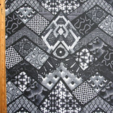 Swim Knit Nylon Spandex Abstract Print Black White Grey