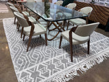 Natural Wool Blend Bohemian Design Rug - White Black, NR507, 60 Percent Wool 20 Percent Cotton 20 Percent Polyester (9' X 12')
