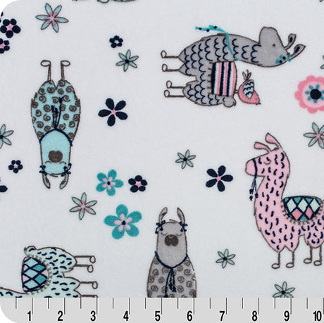 Minky Plush Llama Fabric Blush 58-60"