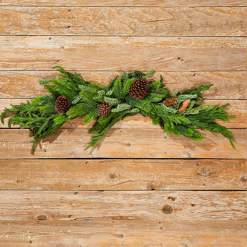 42 Inch Real Touch Greenery Swag Norfolk Spruce Juniper Christmas Door Mantel Decor