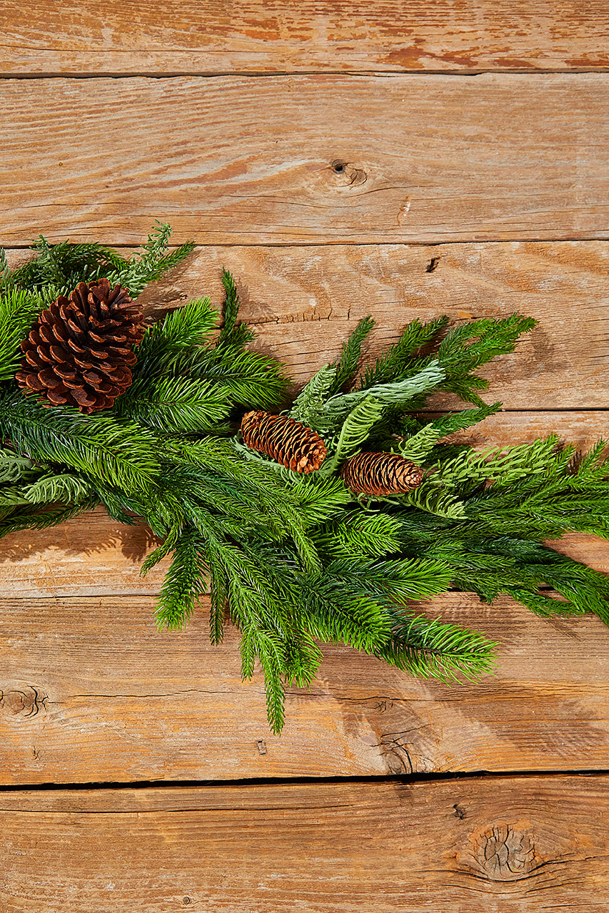 42” Real Touch Norfolk / Spruce / Juniper Swag