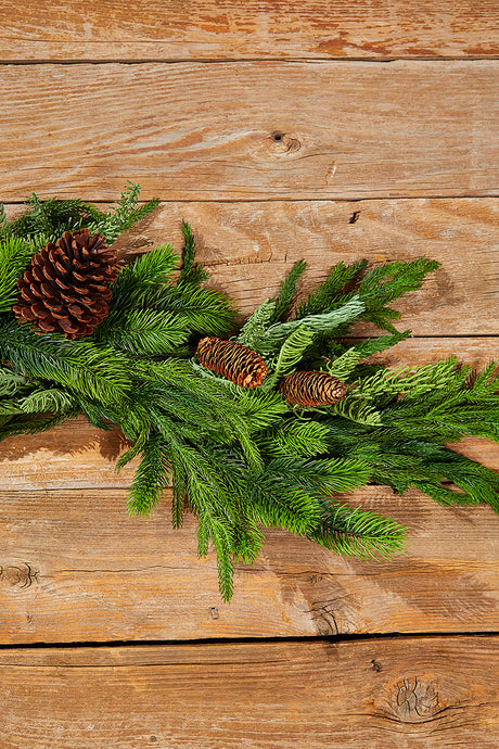 42” Real Touch Norfolk / Spruce / Juniper Swag