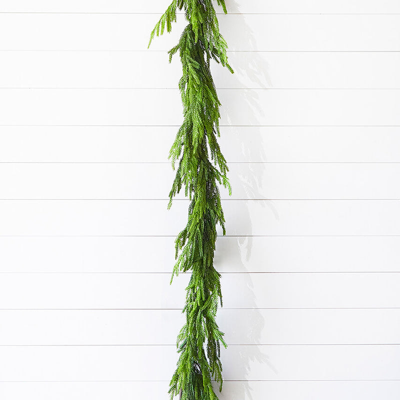 72 Inch Real Touch Norfolk Pine Garland Artificial Christmas Greenery