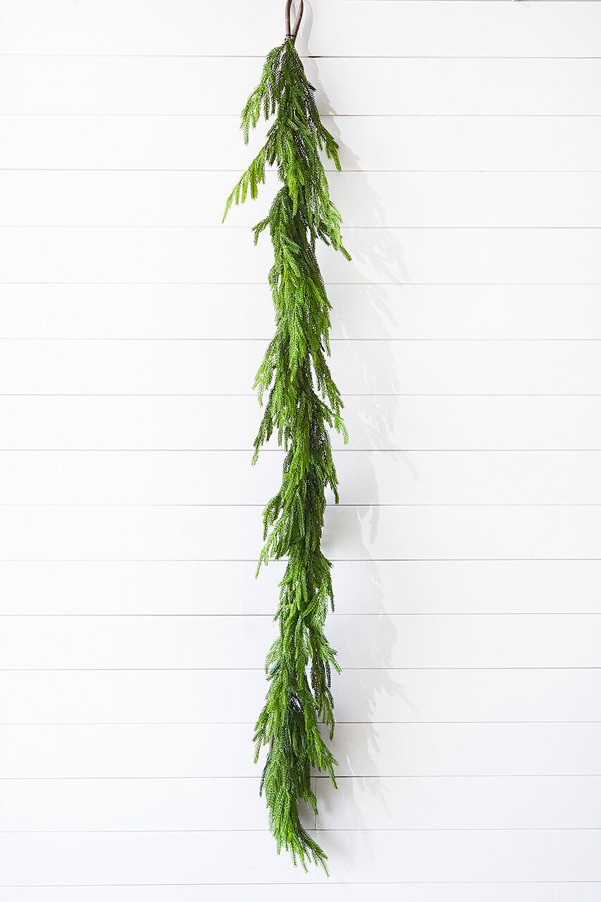72 Inch Real Touch Norfolk Pine Garland Artificial Christmas Greenery