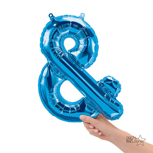 Foil Balloon Ampersand Blue Air-Fill Only