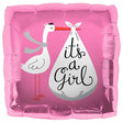 Girls 18 Inch It's A Girl Stork Foil Balloon