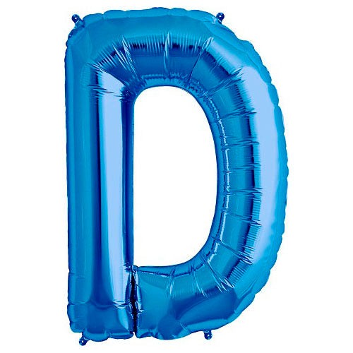 Foil Balloon Letter D Blue
