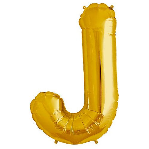 Foil Balloon Letter J Gold 34 Inch