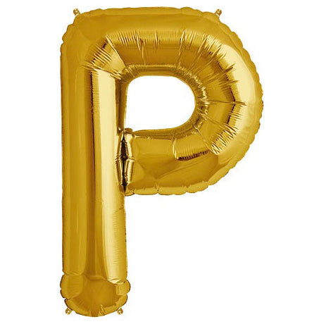 Foil Balloon Letter P Gold 34 Inch