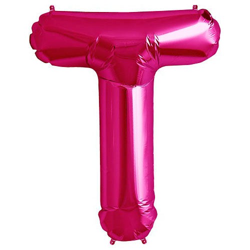 Foil Balloon Letter T Magenta
