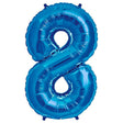 Foil Balloon Number 8 Blue 34 Inch