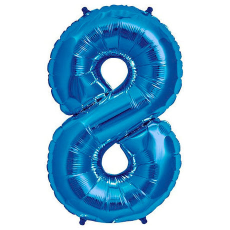 Foil Balloon Number 8 Blue 34 Inch