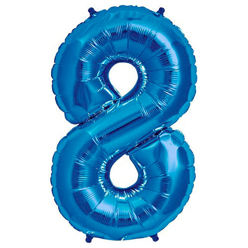 Foil Balloon Number 8 Blue 34 Inch