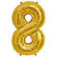 Foil Balloon Number 8 Gold