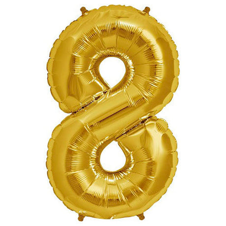 Foil Balloon Number 8 Gold