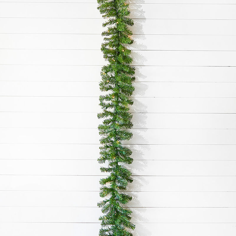 9 Foot Norway Pine Garland 10 Inch Wide 200 Tips 50 Clear Lights Outdoor Decor