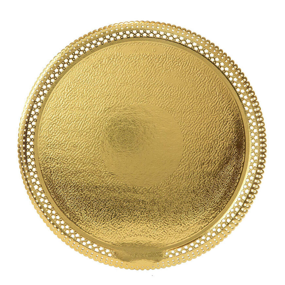 Novacart Gold Lace Round Cake Board, Inside 7-3/4" - Pack of 5