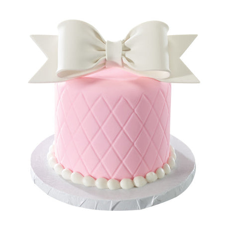 White Gum Paste Bows cake toppers