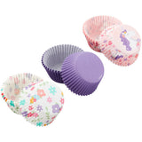 Wilton Unicorn, Flower Print and Solid Purple Baking Cups, 75-Count