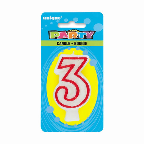 Number 3 Birthday Candle