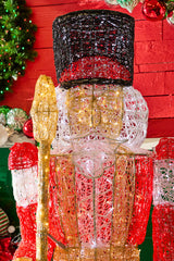 Giant Nutcracker 8 Ft LED Red Jacket Outdoor Christmas Decor