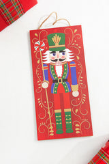 12" Red Blue Green Nutcracker With Candy Sign