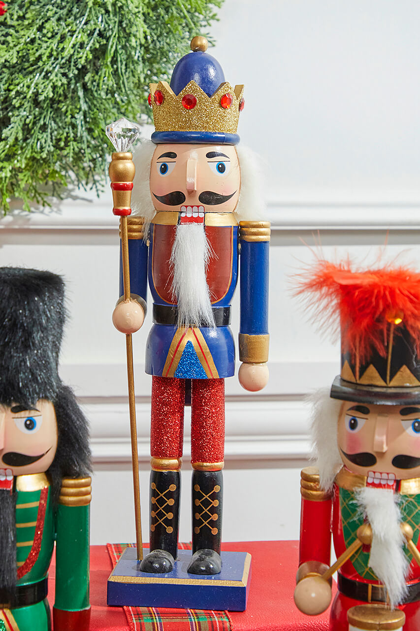 14” Multi-Colored Glitter Nutcracker