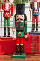 14” Multi-Colored Glitter Nutcracker