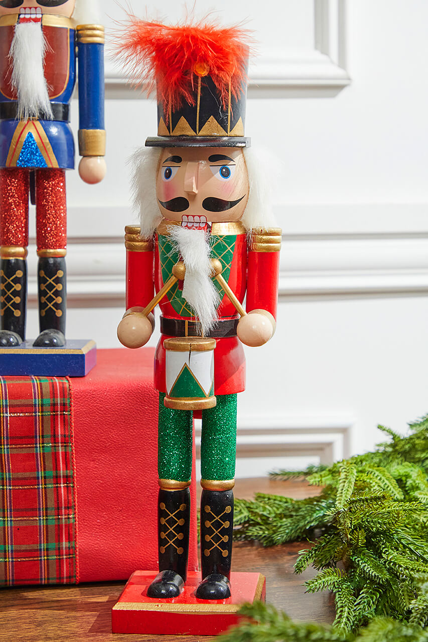 14” Multi-Colored Glitter Nutcracker