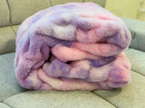 Braided Look Fluffy Soft Faux Fur Fabric - Gray White Braided Look, 104" X 93" (Cal King/Eastern King)