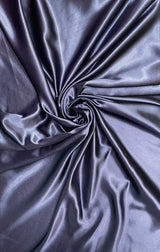 Crepe Satin Polyester Fabric - Navy Blue, Shiny Matte Finish, 58" Width (1 Yard)