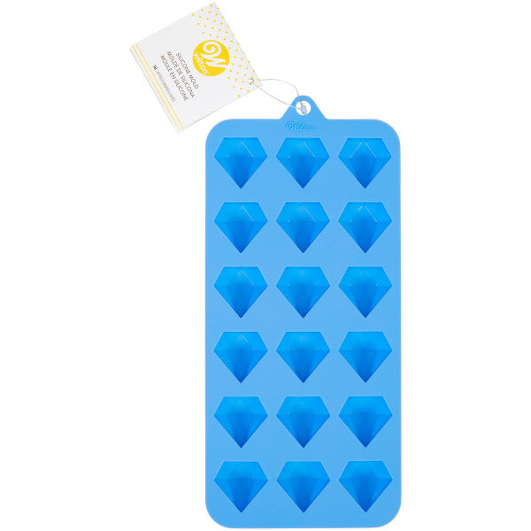 Wilton Diamond Silicone Candy Mold – Blue 18-Cavity
